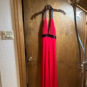 Elegant Red Halter Dress by cache